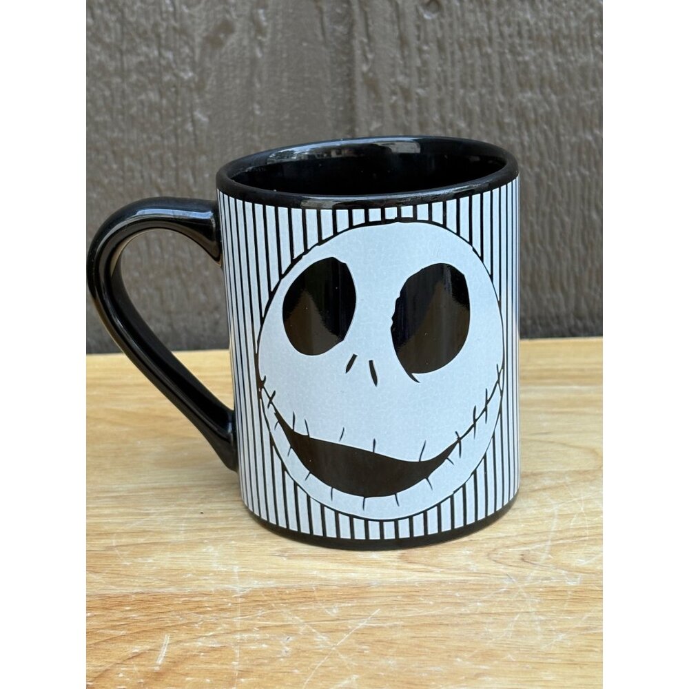 Jack Skellington Disney Mug The Nightmare Before Christmas Striped Black & White